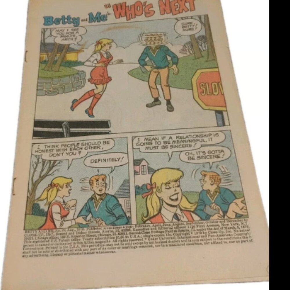 Betty and Me #29 Comic Book Bronze Age Aug 1970